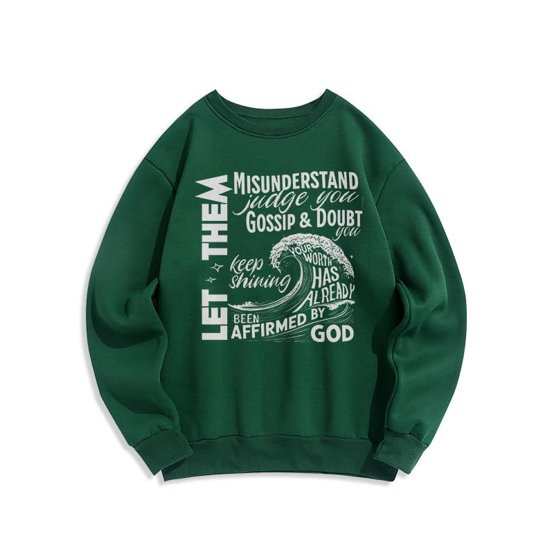 Christianartworkshop Moderner Stil Affirmed By God Fleece-gefüttertes Polyester-Sweatshirt