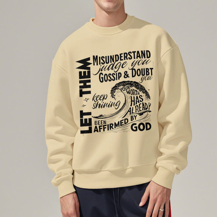 Christianartworkshop Moderner Stil Affirmed By God Fleece-gefüttertes Polyester-Sweatshirt - image 1