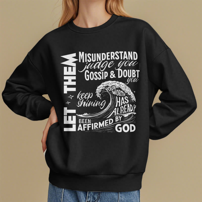 Christianartworkshop Moderner Stil Affirmed By God Fleece-gefüttertes Polyester-Sweatshirt