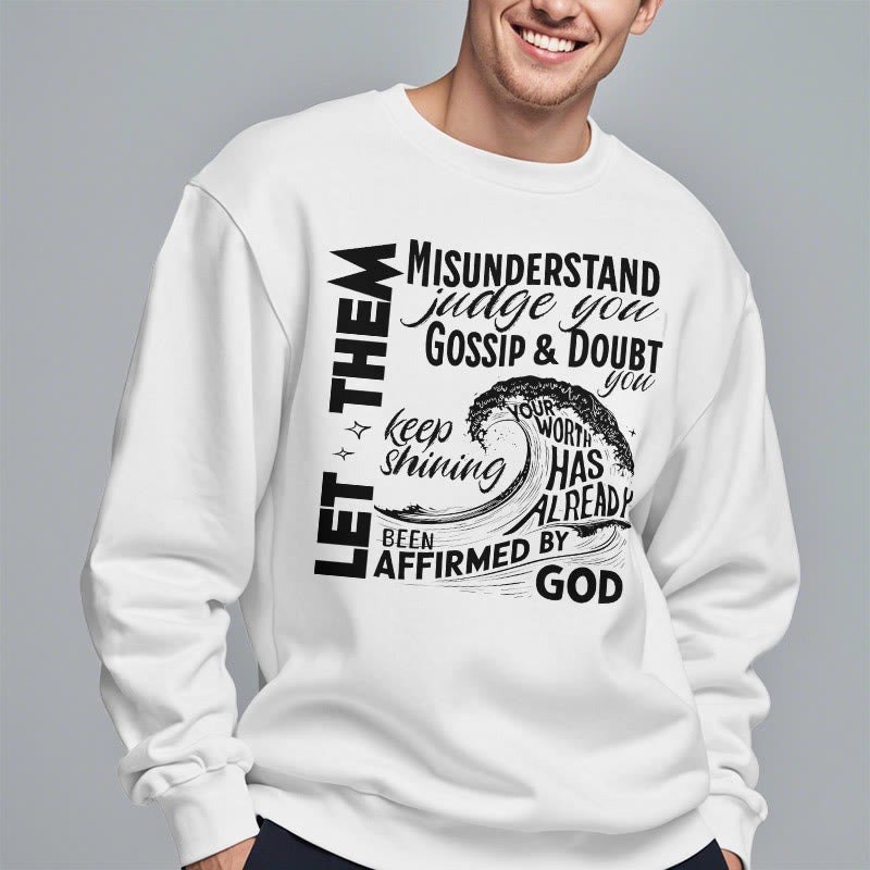 Christianartworkshop Moderner Stil Affirmed By God Fleece-gefüttertes Polyester-Sweatshirt