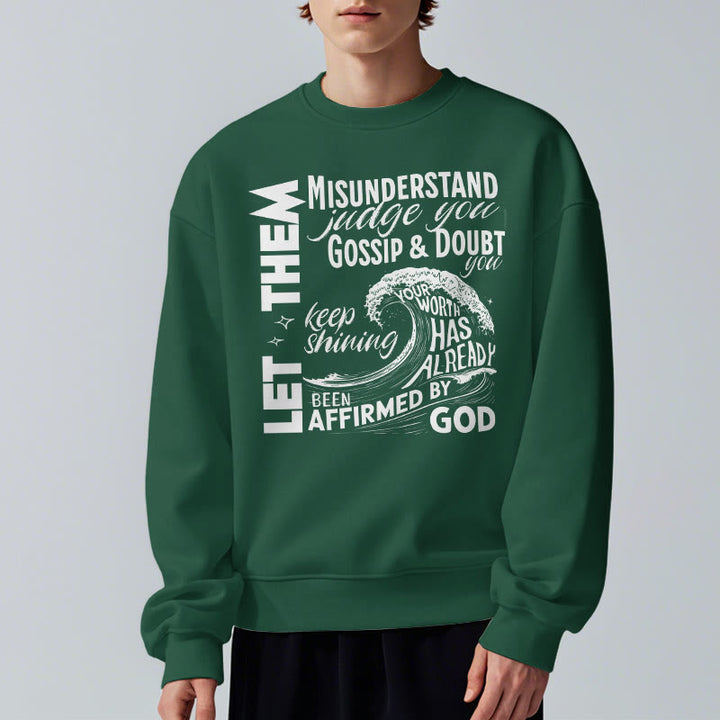 Christianartworkshop Moderner Stil Affirmed By God Fleece-gefüttertes Polyester-Sweatshirt