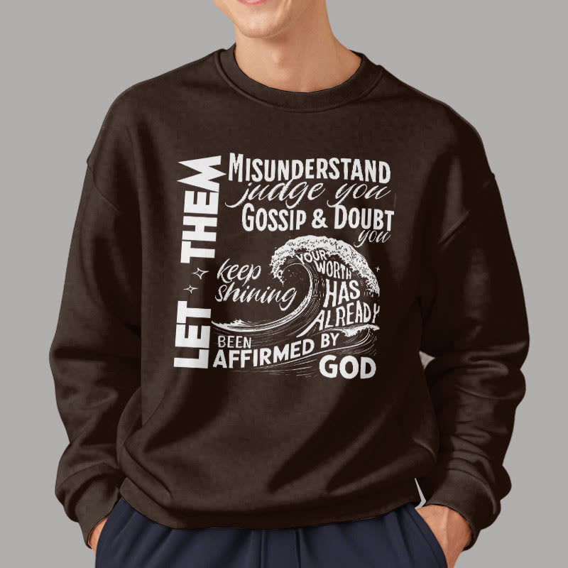 Christianartworkshop Moderner Stil Affirmed By God Fleece-gefüttertes Polyester-Sweatshirt