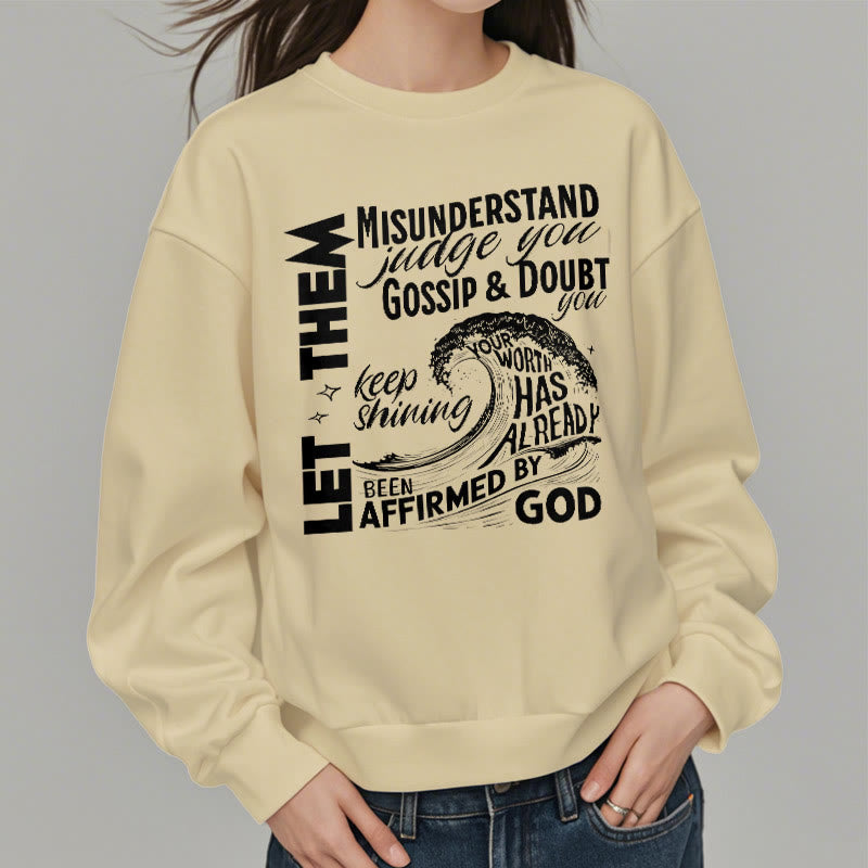Christianartworkshop Moderner Stil Affirmed By God Fleece-gefüttertes Polyester-Sweatshirt