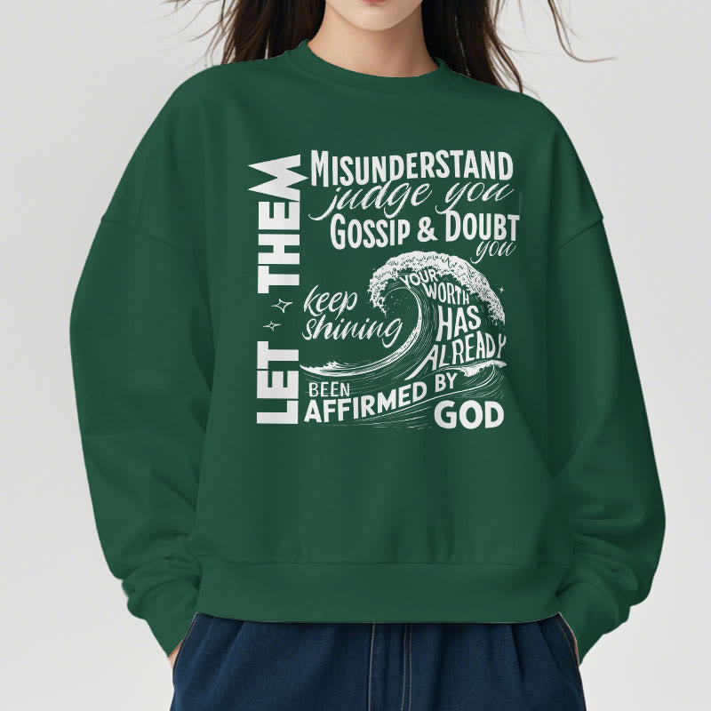 Christianartworkshop Moderner Stil Affirmed By God Fleece-gefüttertes Polyester-Sweatshirt