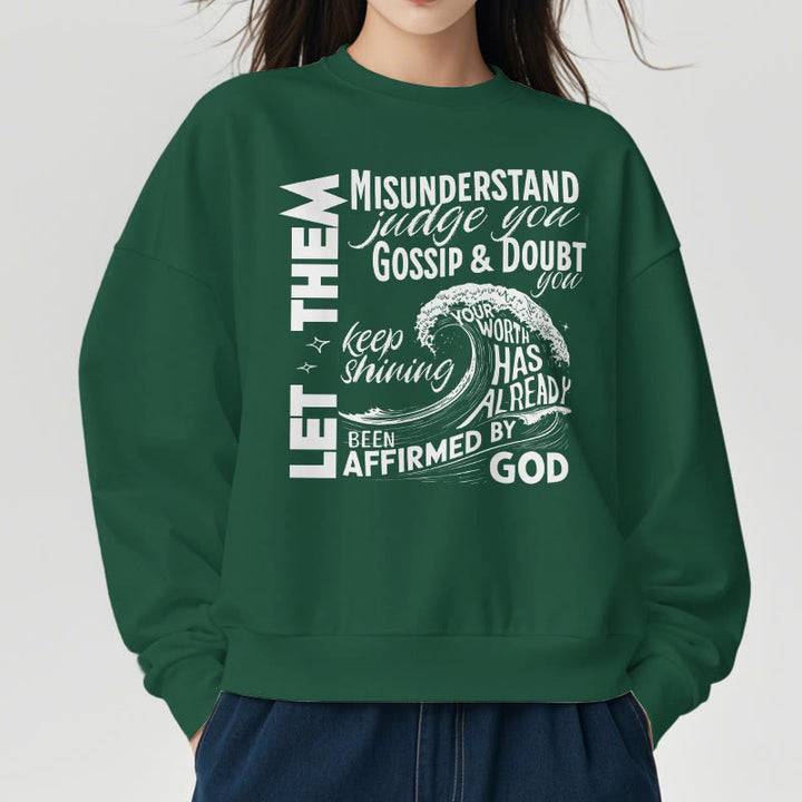 Christianartworkshop Moderner Stil Affirmed By God Fleece-gefüttertes Polyester-Sweatshirt