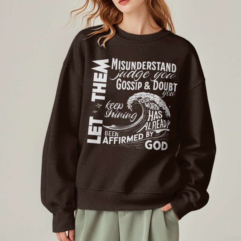 Christianartworkshop Moderner Stil Affirmed By God Fleece-gefüttertes Polyester-Sweatshirt