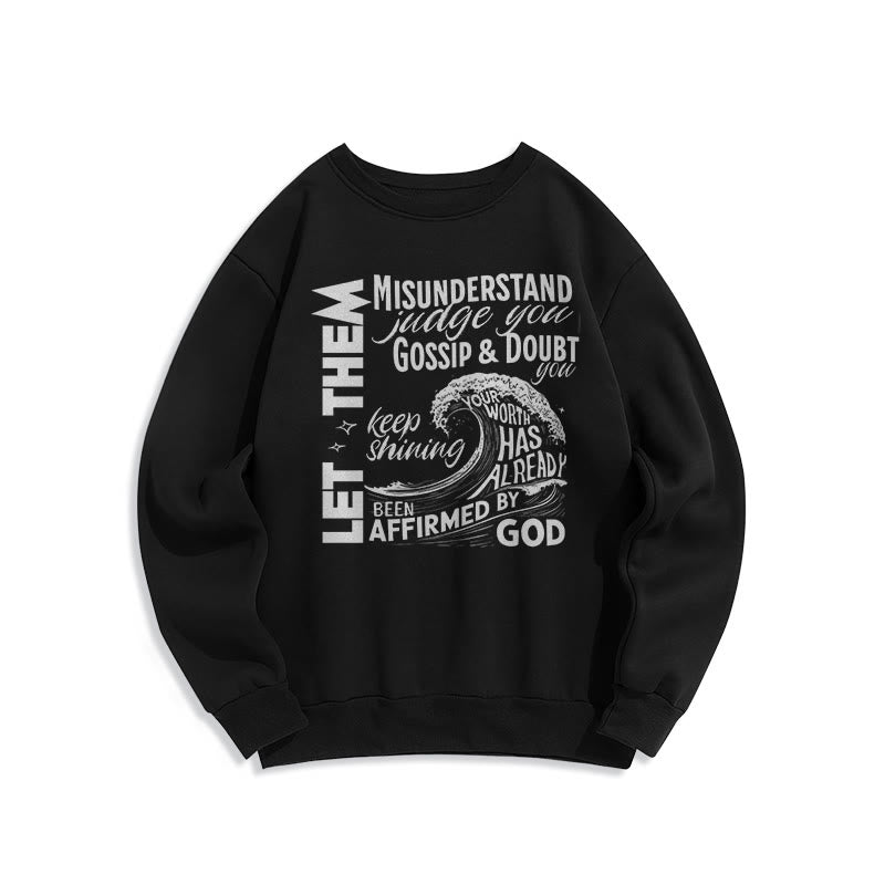 Christianartworkshop Moderner Stil Affirmed By God Fleece-gefüttertes Polyester-Sweatshirt - Schwarz - 2XL - image 5