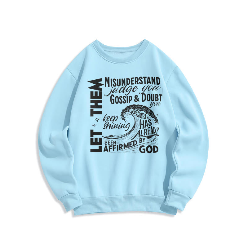 Christianartworkshop Moderner Stil Affirmed By God Fleece-gefüttertes Polyester-Sweatshirt - Blau - 2XL - image 25
