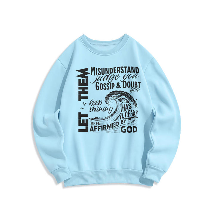 Christianartworkshop Moderner Stil Affirmed By God Fleece-gefüttertes Polyester-Sweatshirt - Blau - 2XL - image 25