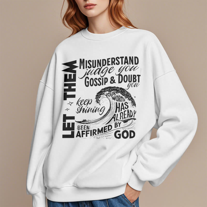 Christianartworkshop Moderner Stil Affirmed By God Fleece-gefüttertes Polyester-Sweatshirt