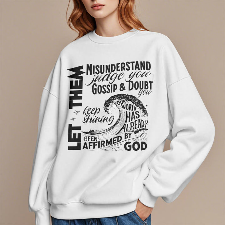 Christianartworkshop Moderner Stil Affirmed By God Fleece-gefüttertes Polyester-Sweatshirt