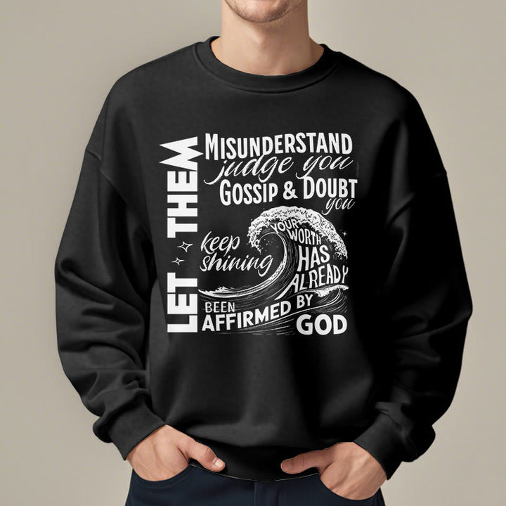 Christianartworkshop Moderner Stil Affirmed By God Fleece-gefüttertes Polyester-Sweatshirt