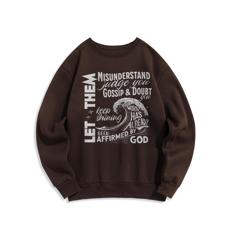 Christianartworkshop Moderner Stil Affirmed By God Fleece-gefüttertes Polyester-Sweatshirt - Braun - 2XL - image 15