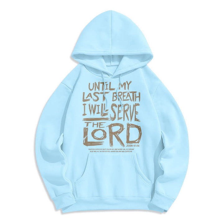Christianartworkshop Zitat-Stil Ich werde dem Herrn dienen Fleecegefütterter Polyester-Hoodie - Blau - 2XL - image 19