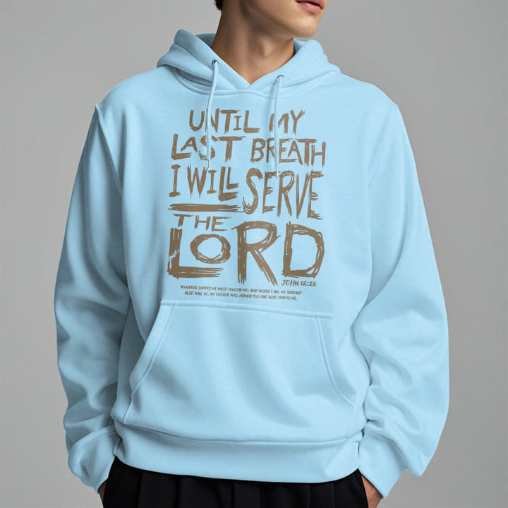 Christianartworkshop Kapuzenpullover aus Polyester mit Fleecefutter im Zitat-Stil „I Will Serve The Lord“