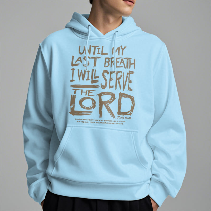 Christianartworkshop Zitat-Stil Ich werde dem Herrn dienen Fleecegefütterter Polyester-Hoodie - image 22