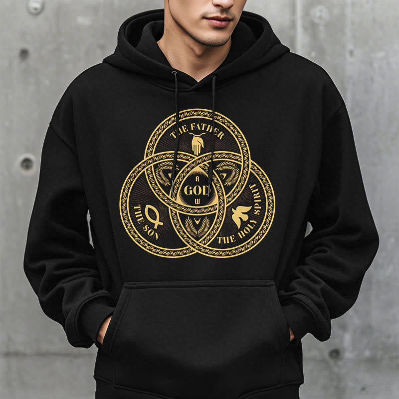 Christianartworkshop Kapuzenpullover im klassischen Stil mit der Heiligen Dreifaltigkeit und Einheit, Polyester, mit Fleecefutter
