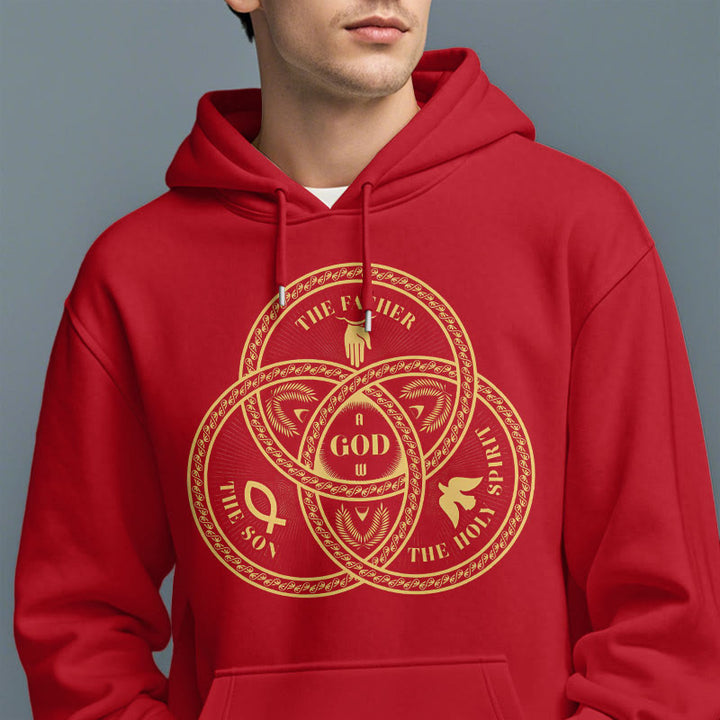 Christianartworkshop Klassischer Hoodie mit Motiv der Heiligen Dreifaltigkeit, gefüttert mit Polyester, Fleece-Futter - image 37