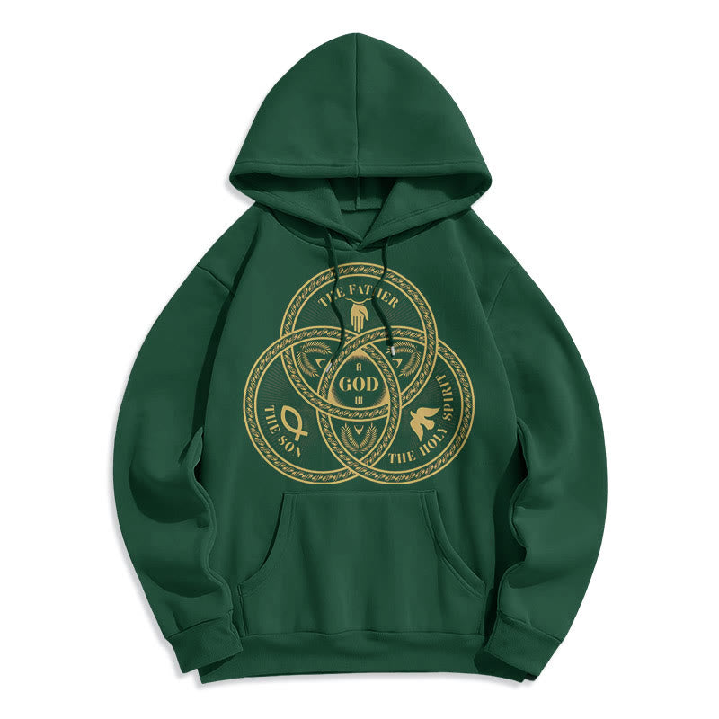 Christianartworkshop Klassischer Hoodie mit Motiv der Heiligen Dreifaltigkeit, gefüttert mit Polyester, Fleece-Futter - Grün - 2XL - image 20