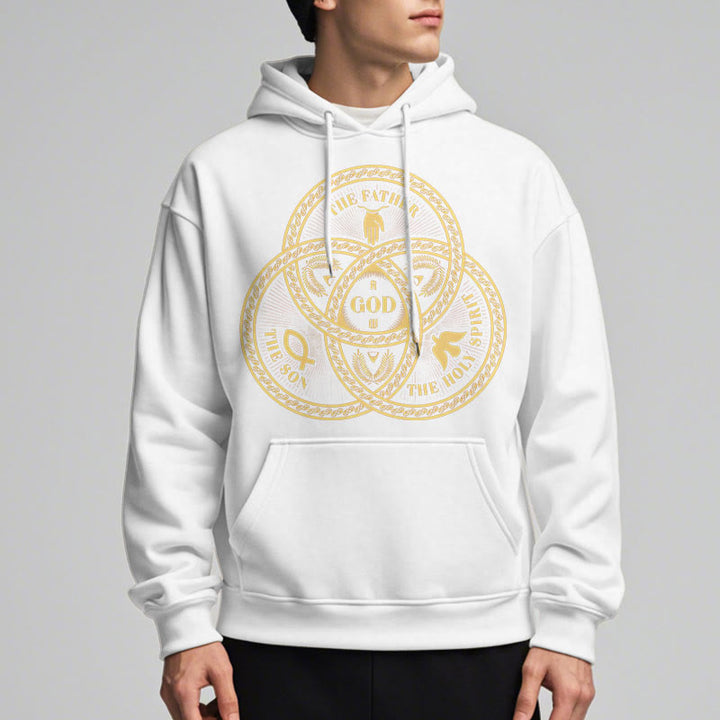 Christianartworkshop Klassischer Hoodie mit Motiv der Heiligen Dreifaltigkeit, gefüttert mit Polyester, Fleece-Futter - image 8