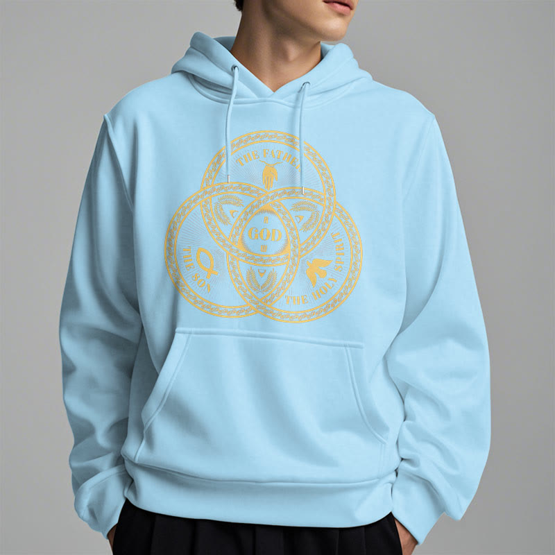 Christianartworkshop Klassischer Hoodie mit Motiv der Heiligen Dreifaltigkeit, gefüttert mit Polyester, Fleece-Futter - image 27