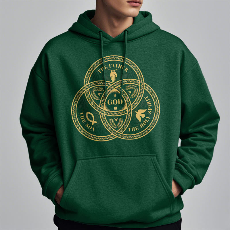 Christianartworkshop Kapuzenpullover im klassischen Stil mit der Heiligen Dreifaltigkeit und Einheit, Polyester, mit Fleecefutter
