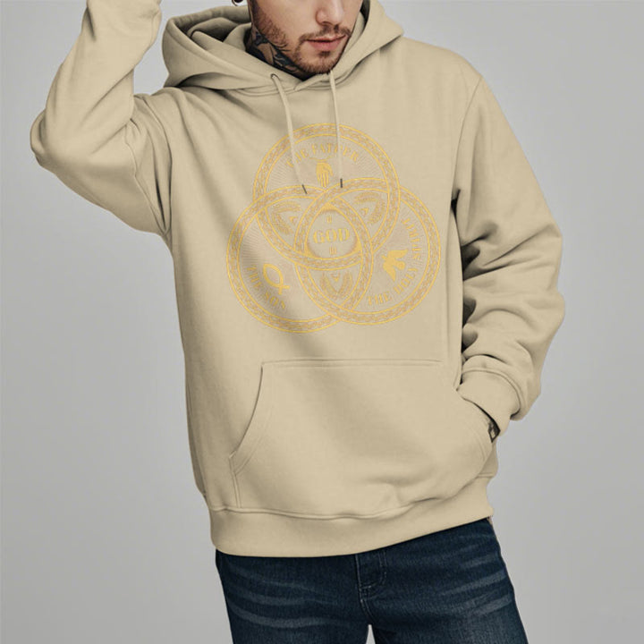 Christianartworkshop Klassischer Hoodie mit Motiv der Heiligen Dreifaltigkeit, gefüttert mit Polyester, Fleece-Futter - image 13