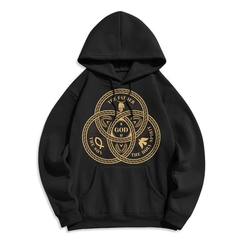 Christianartworkshop Klassischer Hoodie mit Motiv der Heiligen Dreifaltigkeit, gefüttert mit Polyester, Fleece-Futter - Schwarz - 2XL - image 0