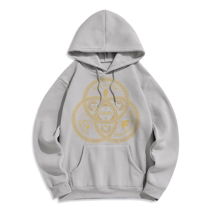 Christianartworkshop Klassischer Hoodie mit Motiv der Heiligen Dreifaltigkeit, gefüttert mit Polyester, Fleece-Futter - Grau - 2XL - image 30