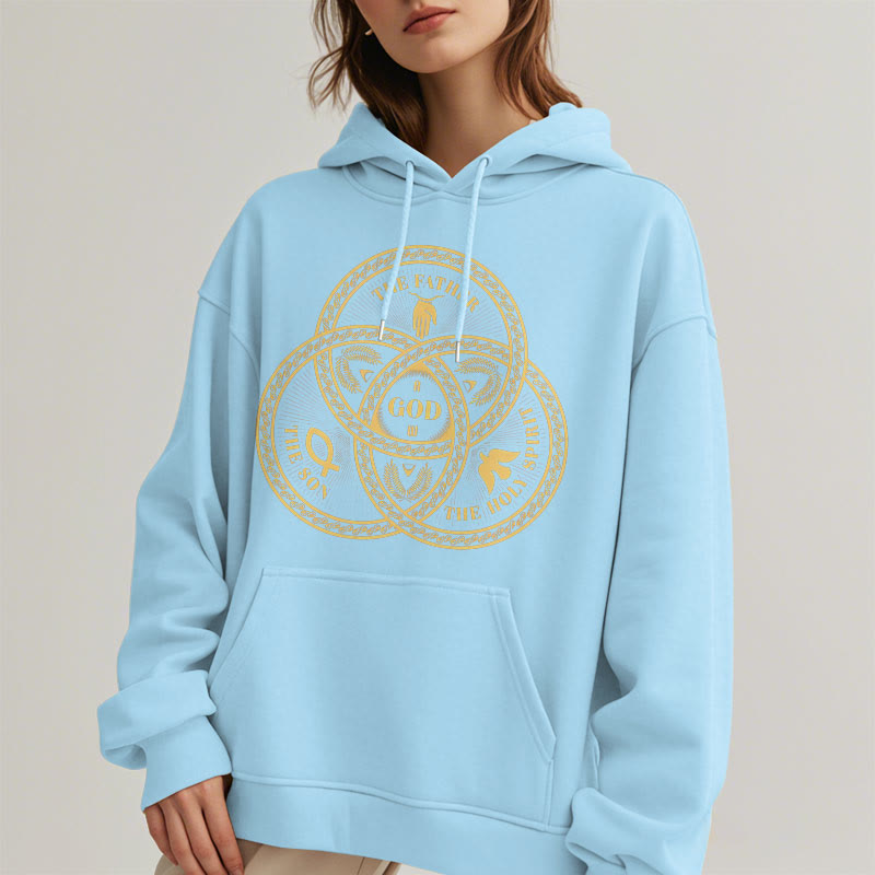 Christianartworkshop Kapuzenpullover im klassischen Stil mit der Heiligen Dreifaltigkeit und Einheit, Polyester, mit Fleecefutter