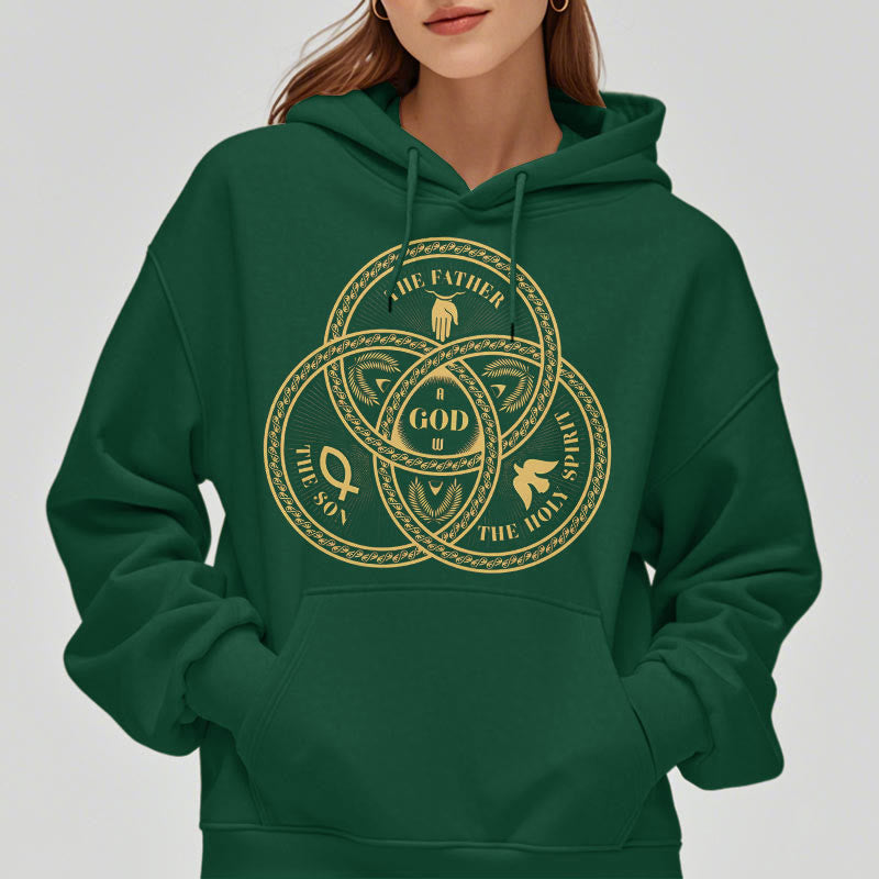 Christianartworkshop Klassischer Hoodie mit Motiv der Heiligen Dreifaltigkeit, gefüttert mit Polyester, Fleece-Futter - image 23