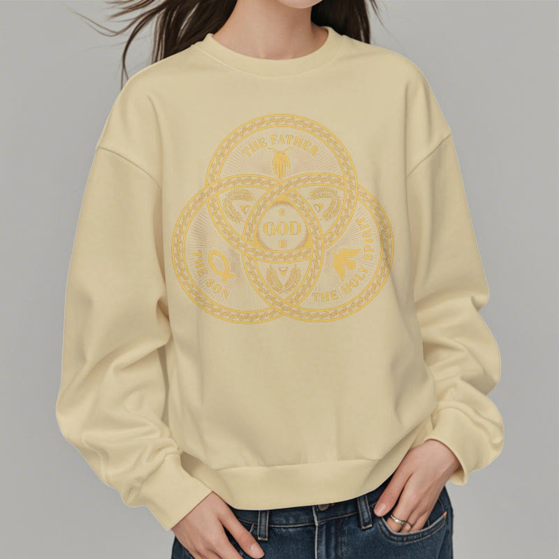 Christianartworkshop Sweatshirt im klassischen Stil mit Fleecefutter für die Heilige Dreifaltigkeit und Einheit aus Polyester