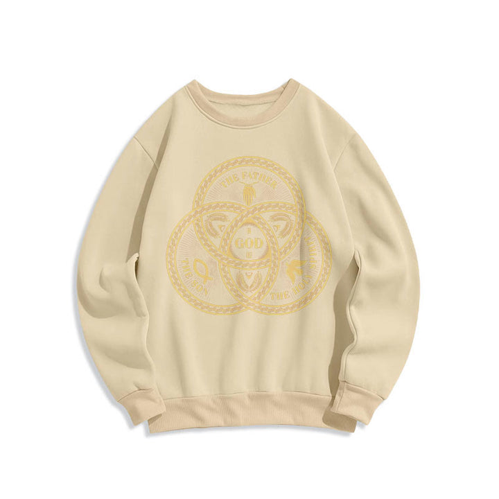 Christianartworkshop Klassisches Sweatshirt mit Motiv der Heiligen Dreifaltigkeit, gefüttert mit Polyester - Beige - 2XL - image 10