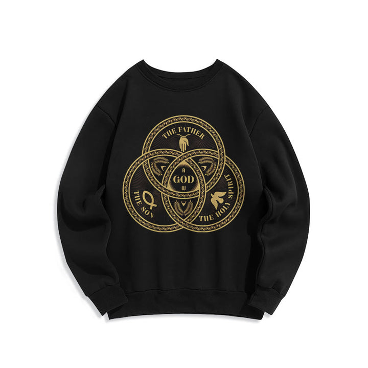 Christianartworkshop Sweatshirt im klassischen Stil mit Fleecefutter für die Heilige Dreifaltigkeit und Einheit aus Polyester