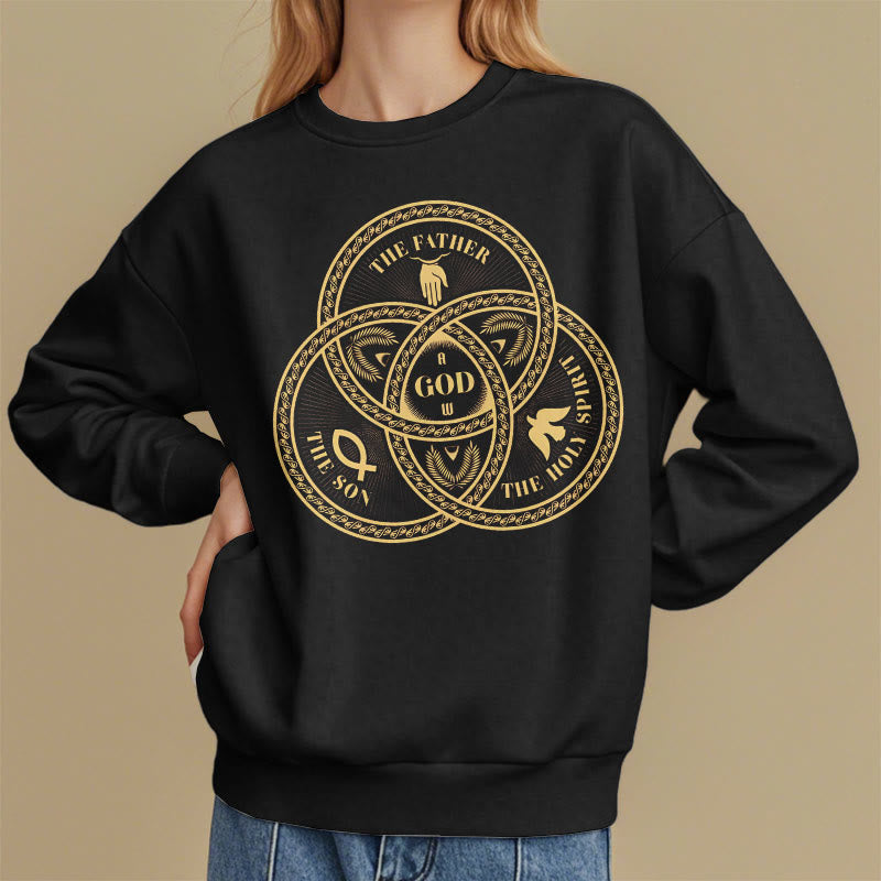 Christianartworkshop Sweatshirt im klassischen Stil mit Fleecefutter für die Heilige Dreifaltigkeit und Einheit aus Polyester