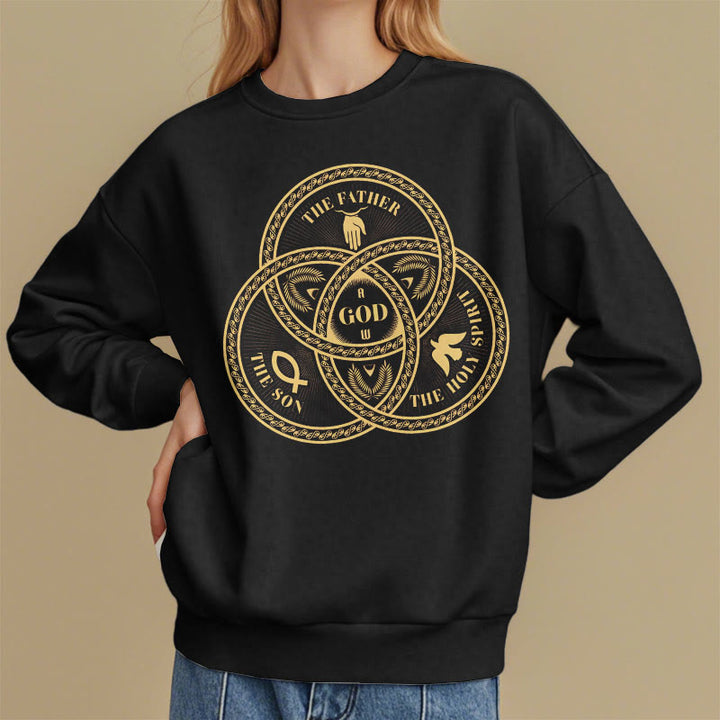 Christianartworkshop Sweatshirt im klassischen Stil mit Fleecefutter für die Heilige Dreifaltigkeit und Einheit aus Polyester