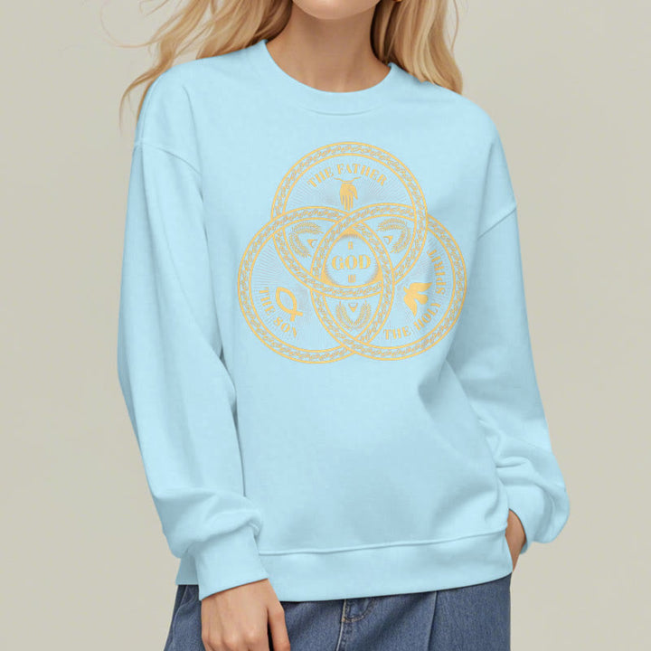 Christianartworkshop Sweatshirt im klassischen Stil mit Fleecefutter für die Heilige Dreifaltigkeit und Einheit aus Polyester