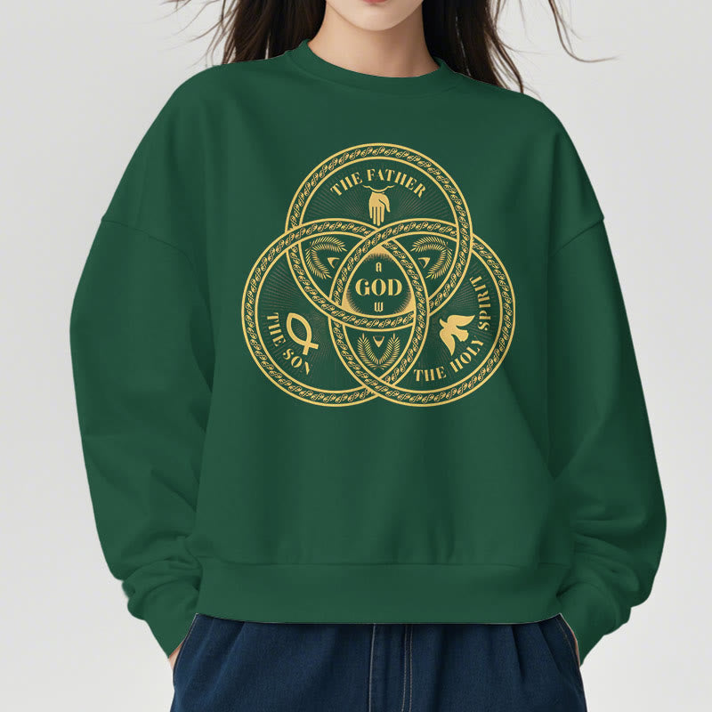 Christianartworkshop Sweatshirt im klassischen Stil mit Fleecefutter für die Heilige Dreifaltigkeit und Einheit aus Polyester