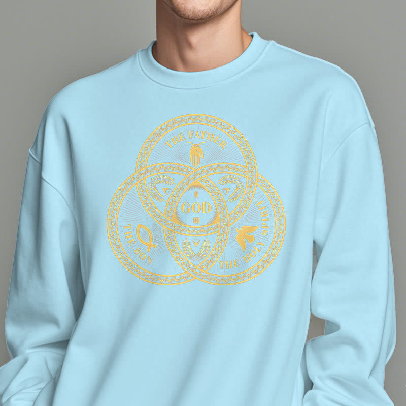 Christianartworkshop Sweatshirt im klassischen Stil mit Fleecefutter für die Heilige Dreifaltigkeit und Einheit aus Polyester