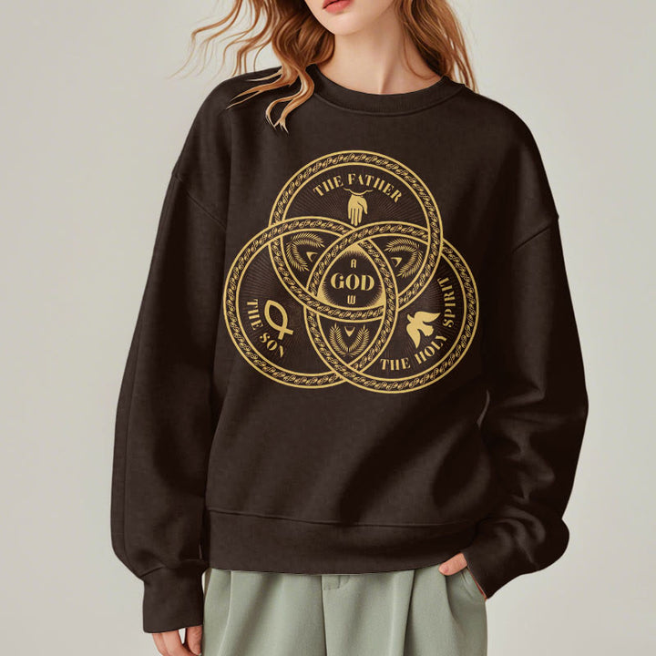 Christianartworkshop Sweatshirt im klassischen Stil mit Fleecefutter für die Heilige Dreifaltigkeit und Einheit aus Polyester