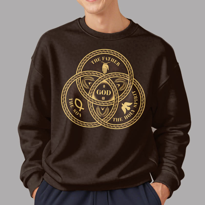 Christianartworkshop Sweatshirt im klassischen Stil mit Fleecefutter für die Heilige Dreifaltigkeit und Einheit aus Polyester