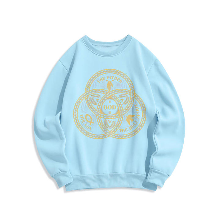 Christianartworkshop Klassisches Sweatshirt mit Motiv der Heiligen Dreifaltigkeit, gefüttert mit Polyester - Blau - 2XL - image 25