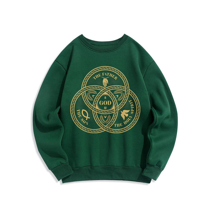 Christianartworkshop Sweatshirt im klassischen Stil mit Fleecefutter für die Heilige Dreifaltigkeit und Einheit aus Polyester