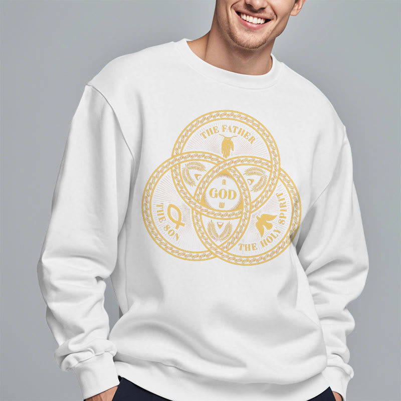 Christianartworkshop Sweatshirt im klassischen Stil mit Fleecefutter für die Heilige Dreifaltigkeit und Einheit aus Polyester