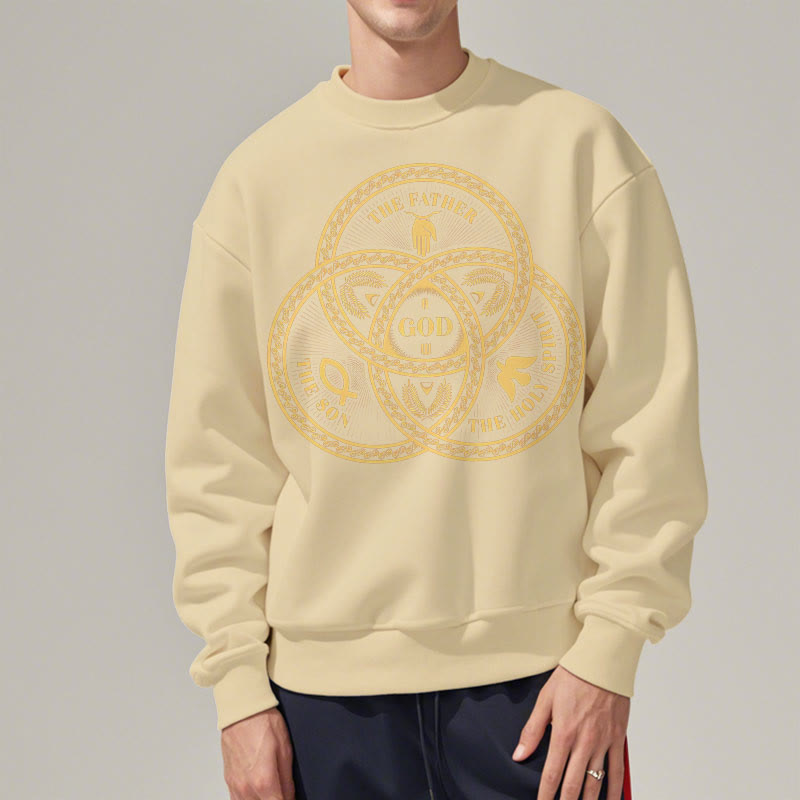 Christianartworkshop Sweatshirt im klassischen Stil mit Fleecefutter für die Heilige Dreifaltigkeit und Einheit aus Polyester