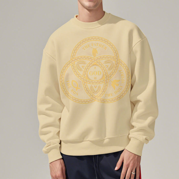Christianartworkshop Sweatshirt im klassischen Stil mit Fleecefutter für die Heilige Dreifaltigkeit und Einheit aus Polyester