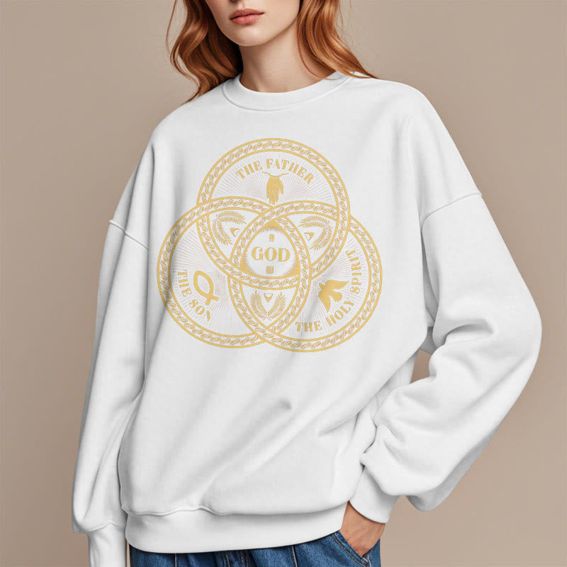 Christianartworkshop Sweatshirt im klassischen Stil mit Fleecefutter für die Heilige Dreifaltigkeit und Einheit aus Polyester