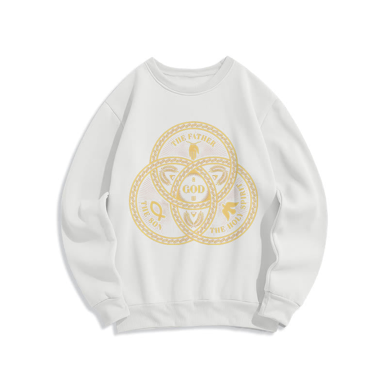 Christianartworkshop Klassisches Sweatshirt mit Motiv der Heiligen Dreifaltigkeit, gefüttert mit Polyester - Weiß - 2XL - image 5