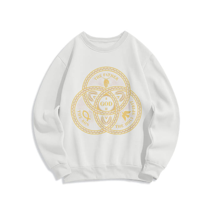 Christianartworkshop Klassisches Sweatshirt mit Motiv der Heiligen Dreifaltigkeit, gefüttert mit Polyester - Weiß - 2XL - image 5