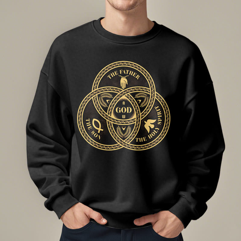 Christianartworkshop Sweatshirt im klassischen Stil mit Fleecefutter für die Heilige Dreifaltigkeit und Einheit aus Polyester